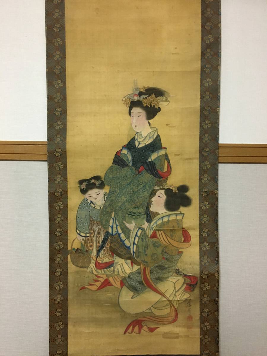 肉筆 美人画 絹本 2026年最新Yahoo!オークション 真作 肉筆浮世絵 葛飾