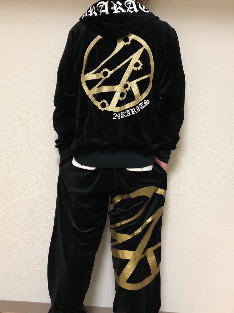 24karats ベロア 上下セットアップ Lサイズ 美品】24karats ベロア