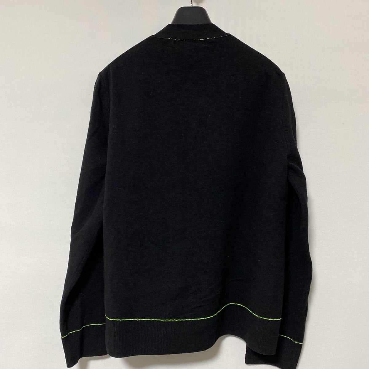 美品 コムデギャルソン SHIRT 蛍光 ライン ウール ニット カーディガン 
