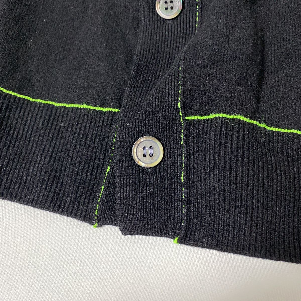 美品 コムデギャルソン SHIRT 蛍光 ライン ウール ニット カーディガン 