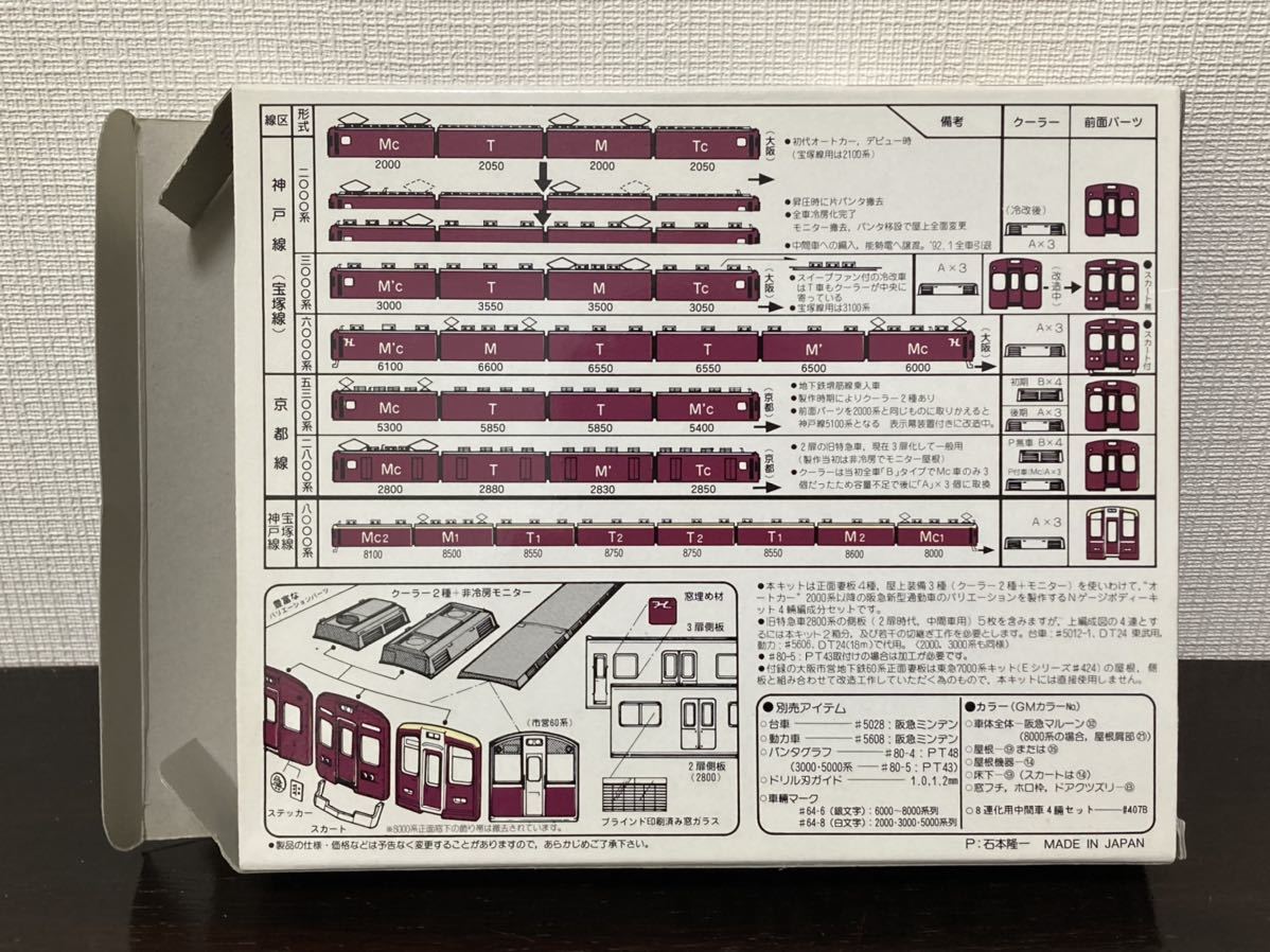 グリーンマックス | Nゲージ 407B 阪急通勤車増結用中間4輌 阪急通勤車 阪急 鉄道 基本4両編成セット｜エコノミーキット｜Nゲージ鉄道 阪急7000&frasl;7300系 (増結・4両・組み立てキット 通勤車 0 1 基本＆増結セット IMON