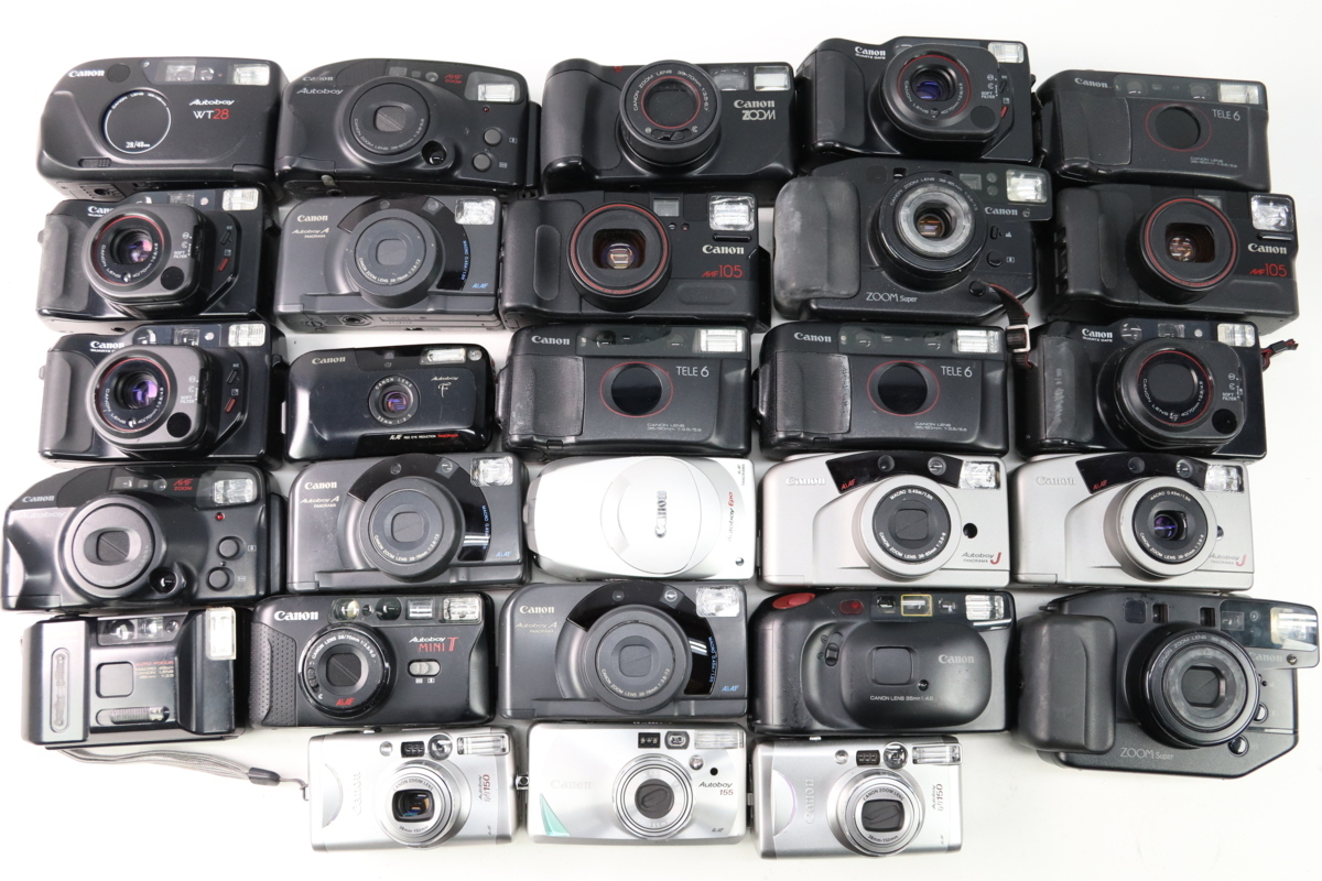 【28点】CANON キャノン AUTOBOY EPO/TELE6 DATE/A/J/ZOOM SUPER/ZOOM 105/MINI T 等 コンパクトフィルムカメラ まとめ売り 11354-F