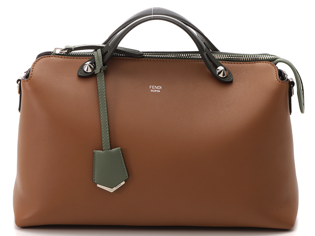【大黒屋74】FENDI フェンディ バイザウェイ ラージ ハンドバッグ 2WAYショルダーバッグ ブラウン カーキ グリーン シルバー金具 8BL125 バイザウェイ ラージ FENDI バッグ グレージュ WAY