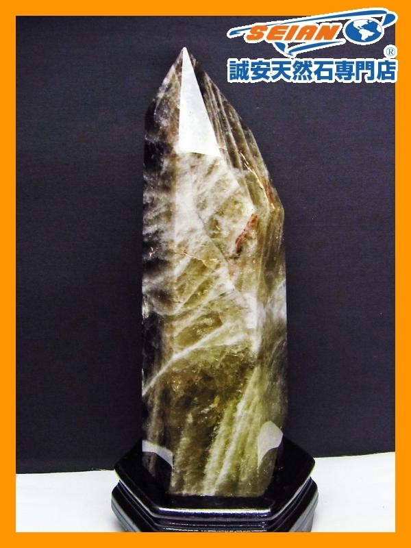 シトリン 黄水晶 天然石 天然 AAAA級☆天然シトリン水晶六角柱B0109