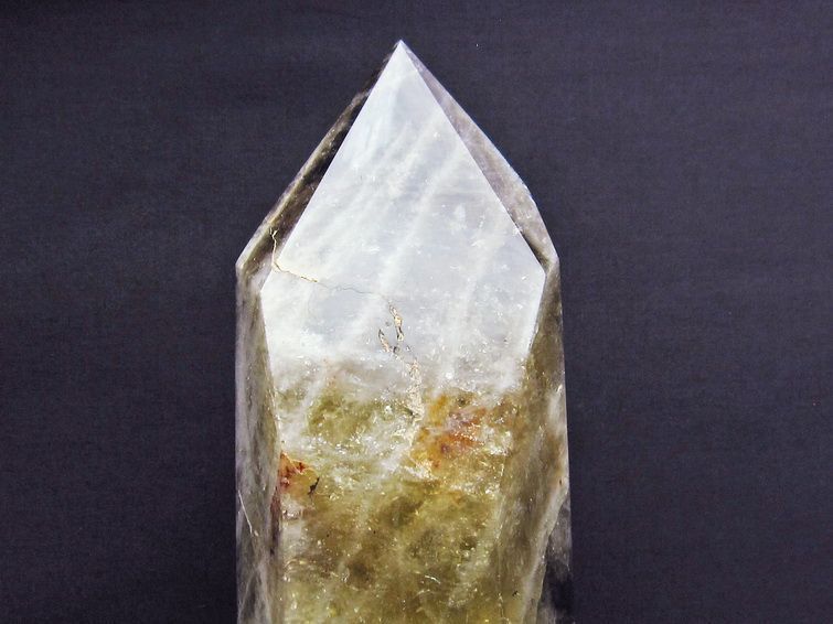 シトリン 黄水晶 天然石 天然 AAAA級☆天然シトリン水晶六角柱B0109