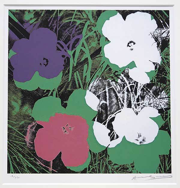 アンディ・ウォーホル 証明書 シルク 直筆サイン「Flowers 18/250