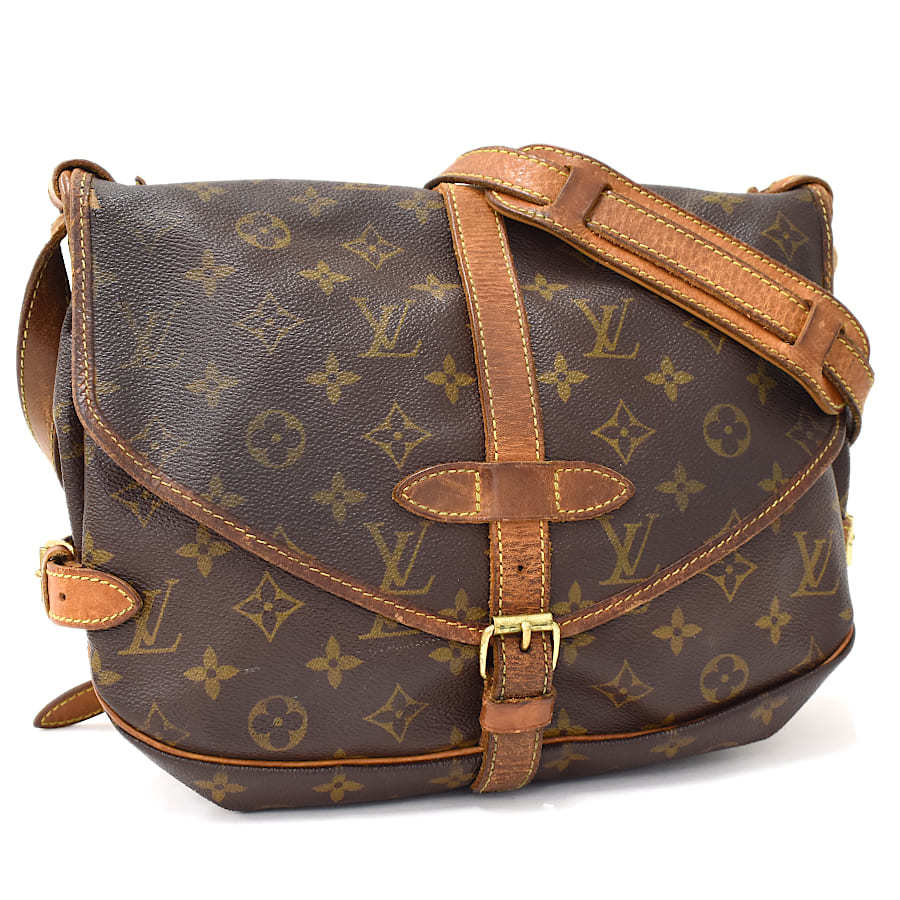 爆買い，低価 1円 定価12万 LOUIS VUITTON ルイヴィトン ショルダーバッグ ソミュール30 M42256 モノグラム キャンバス ブラウン Csel(ショルダーバッグ)｜売買されたオークション情報、yahooの商品情報をアーカイ かばん、バッグ