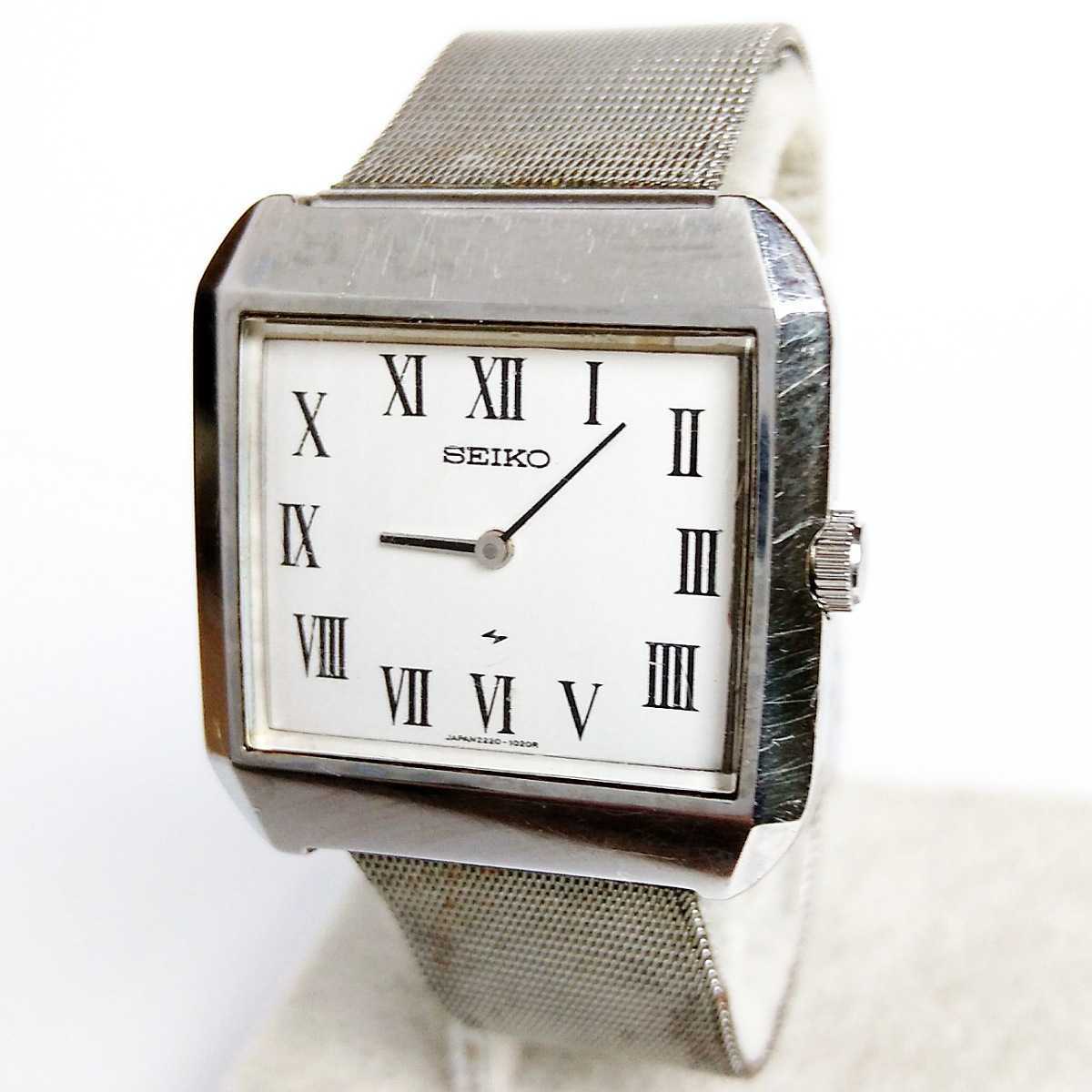 動作品 SEIKO セイコー chariot シャリオ 　角型 2220-3173 ヴィンテージ メンズ腕時計 稼働品 手巻き j504