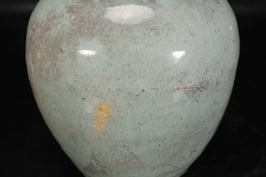 中国美術 三文字 四耳 瓶 高29cm 磁州窯 旧家蔵出 中国美術 三文字 四