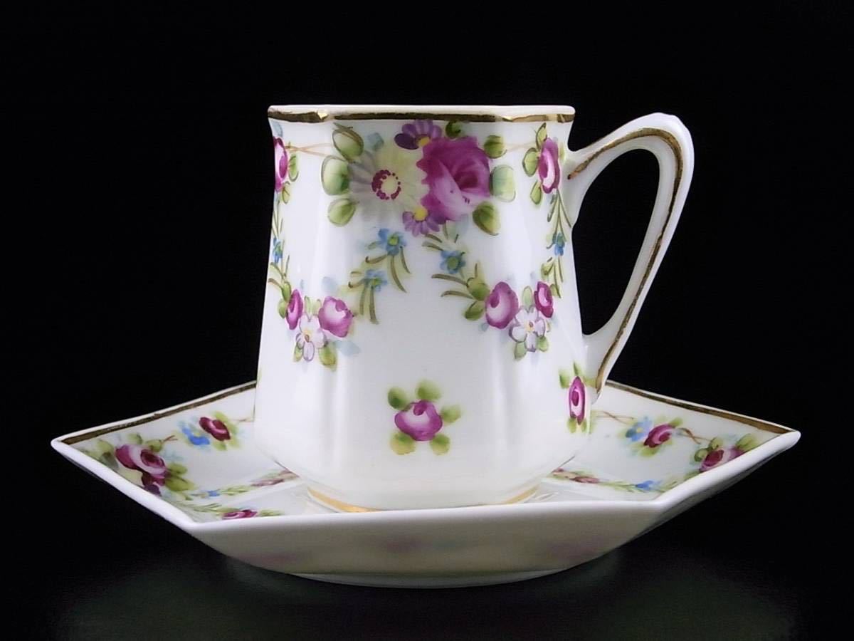 HOT，爆買い カ センスの良い名品 明治期Noritake 英国里帰り品 約100年前のハンドペイントカップ＆ソーサー(オールドノリタケ)｜売買されたオークション情報、yahooの商品情報をアーカイブ公開 - オークフ オールドノリタケ