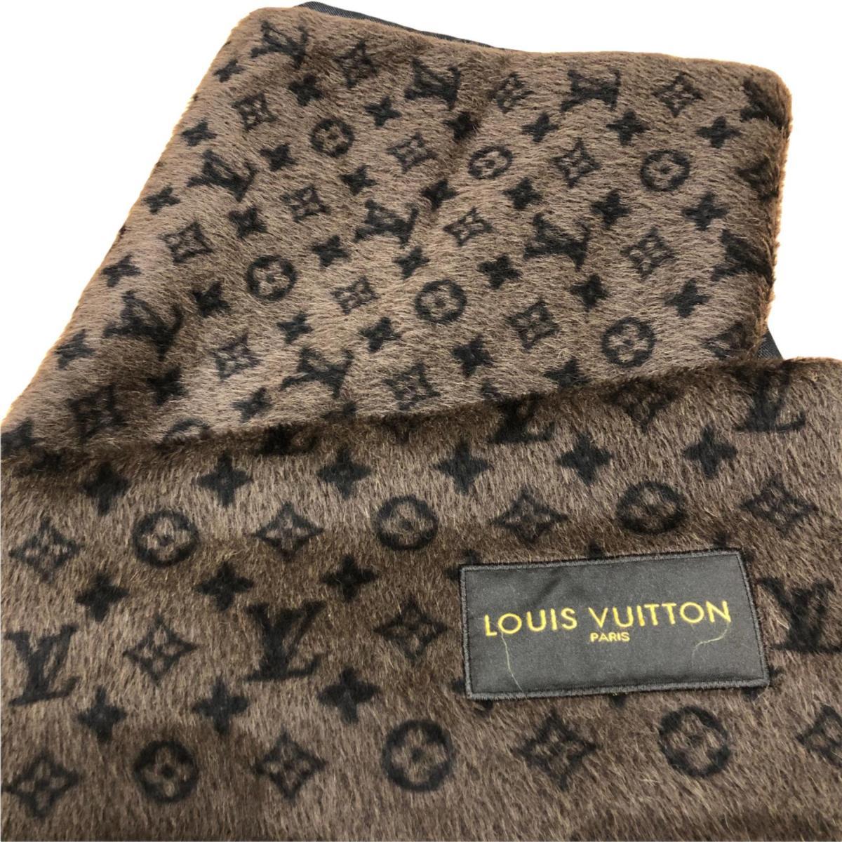☆LOUIS VUITTON ルイヴィトン モノグラム柄 アルパカ ウール マフラー 