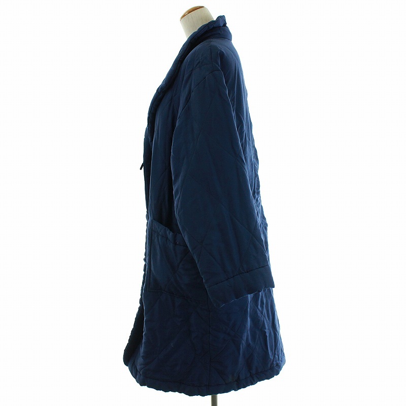 セリーヌ CELINE ヴィンテージ キルティングコート 中綿 ロング丈 絹 シルク M 青 ブルー ■GY2 /SI28 レディース セリーヌ CELINE キルティングコート coat(セリーヌ)キルティングコート CELINE（ロングコート）のフリマアイテム一覧 公式RAGTAG