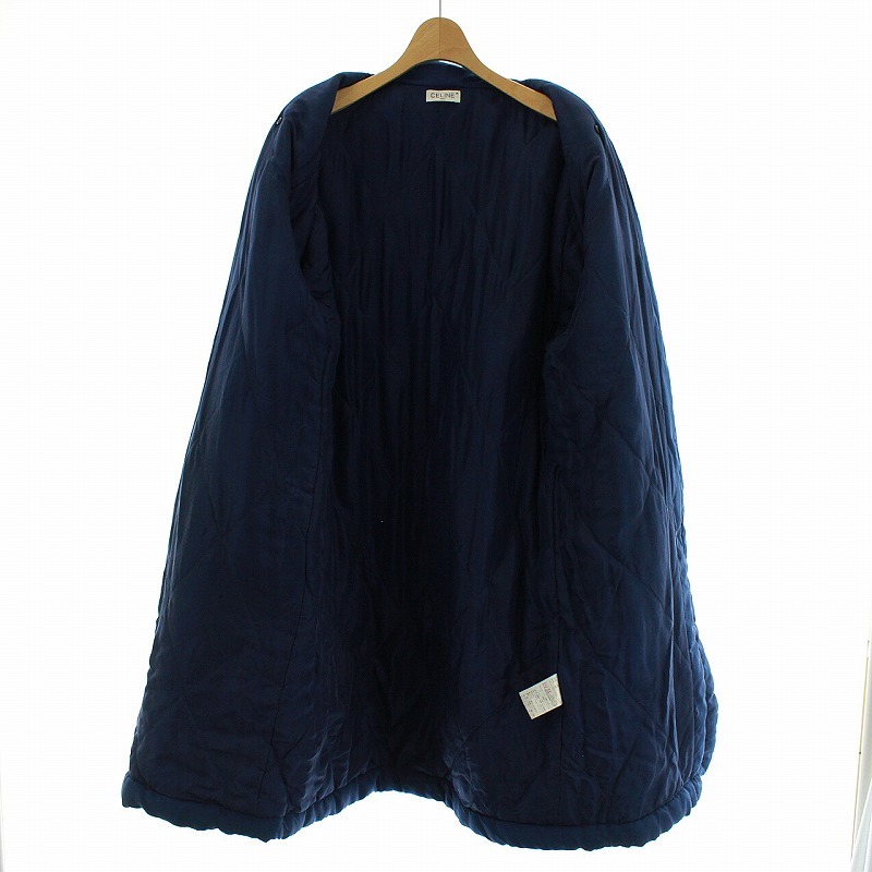 セリーヌ CELINE ヴィンテージ キルティングコート 中綿 ロング丈 絹 シルク M 青 ブルー ■GY2 /SI28 レディース セリーヌ CELINE キルティングコート coat(セリーヌ)キルティングコート CELINE（ロングコート）のフリマアイテム一覧 公式RAGTAG