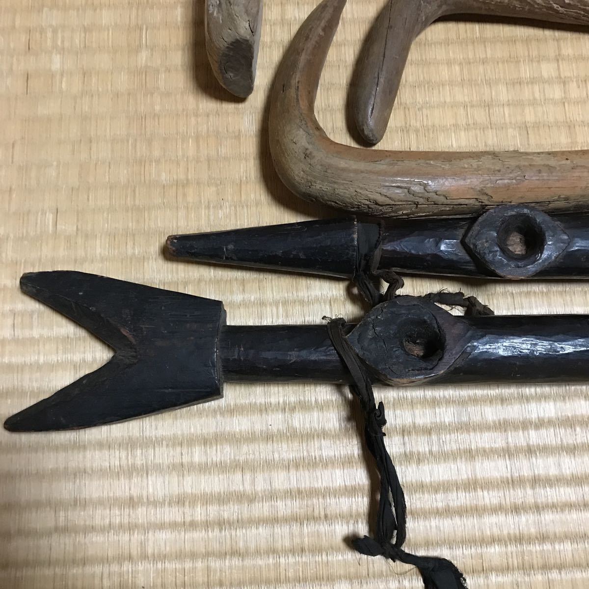李朝農具五点 長さ最大75㎝ 古鉄金具 検 古民具 古民藝 マタギ 山師  