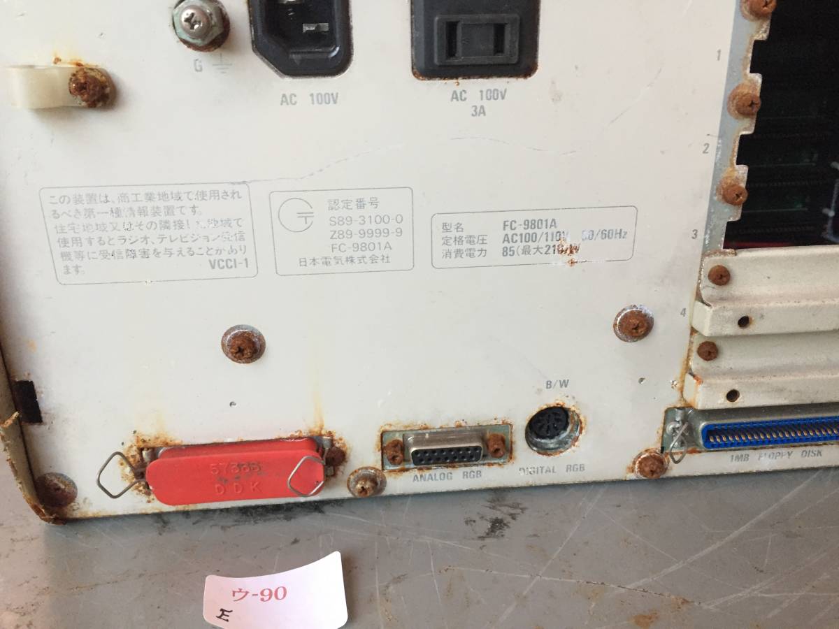 ウ90 ジャンク品NEC ファクトリコンピュータ FC-9801A 本体 Yahoo