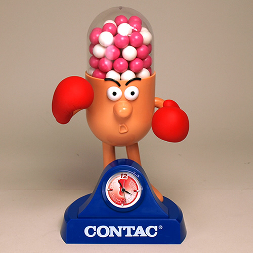 0252C]デッドストック Mr.コンタック Mr.CONTAC 30cm 時計 フィギュア