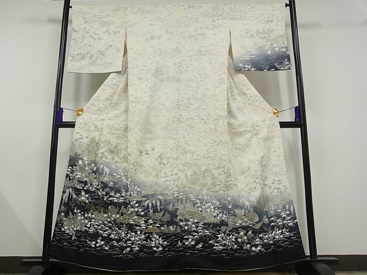 着物屋こころ□訪問着 中国三大刺繍 スワトウ刺繍 汕頭刺繍 相良刺繍