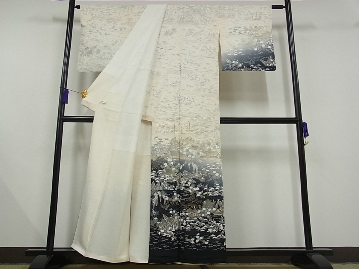 着物屋こころ□訪問着 中国三大刺繍 スワトウ刺繍 汕頭刺繍 相良刺繍