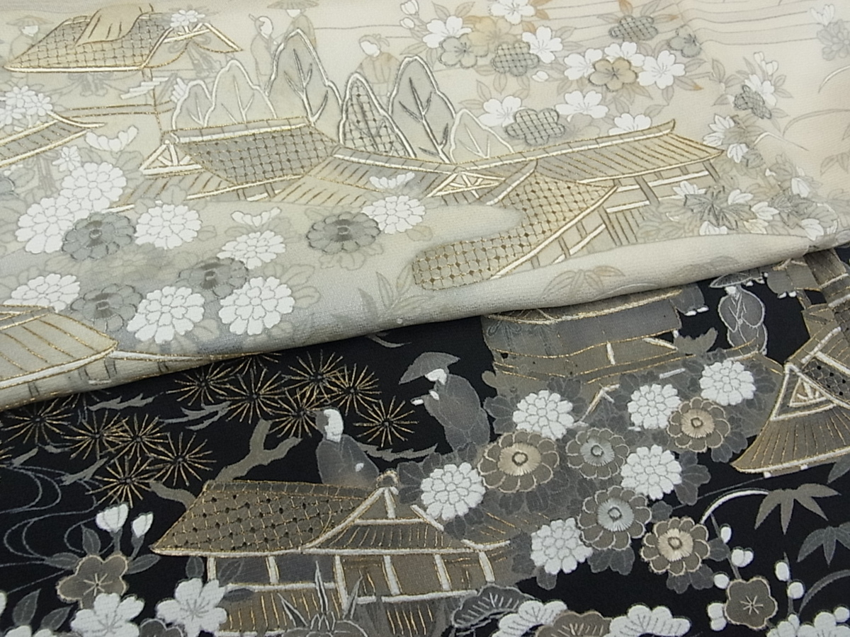 着物屋こころ□訪問着 中国三大刺繍 スワトウ刺繍 汕頭刺繍 相良刺繍