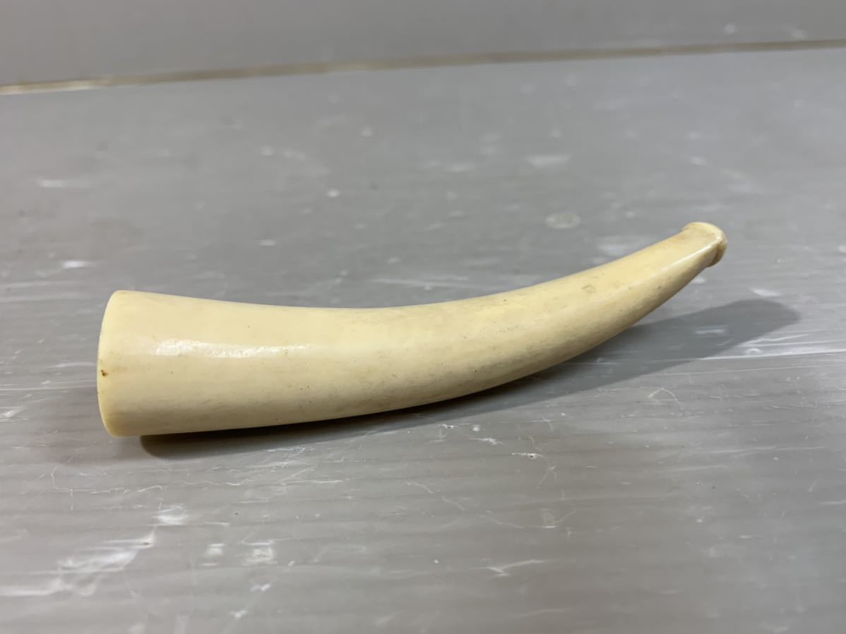 ハンター　鯨　歯　鯨歯　キセル　アンティーク　抹香鯨 K138 マッコウクジラ? 牙? 吸い口 約32.33g 約9cm パイプ キセル 煙管