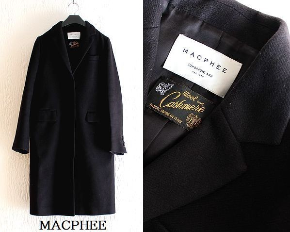 【大得価，定番】 トゥモローランド MACPHEE マカフィー ウール&カシミヤブレンドのチェスターコート(コート)｜売買されたオークション情報、yahooの商品情報をアーカイブ公開 - オークファン 女性用