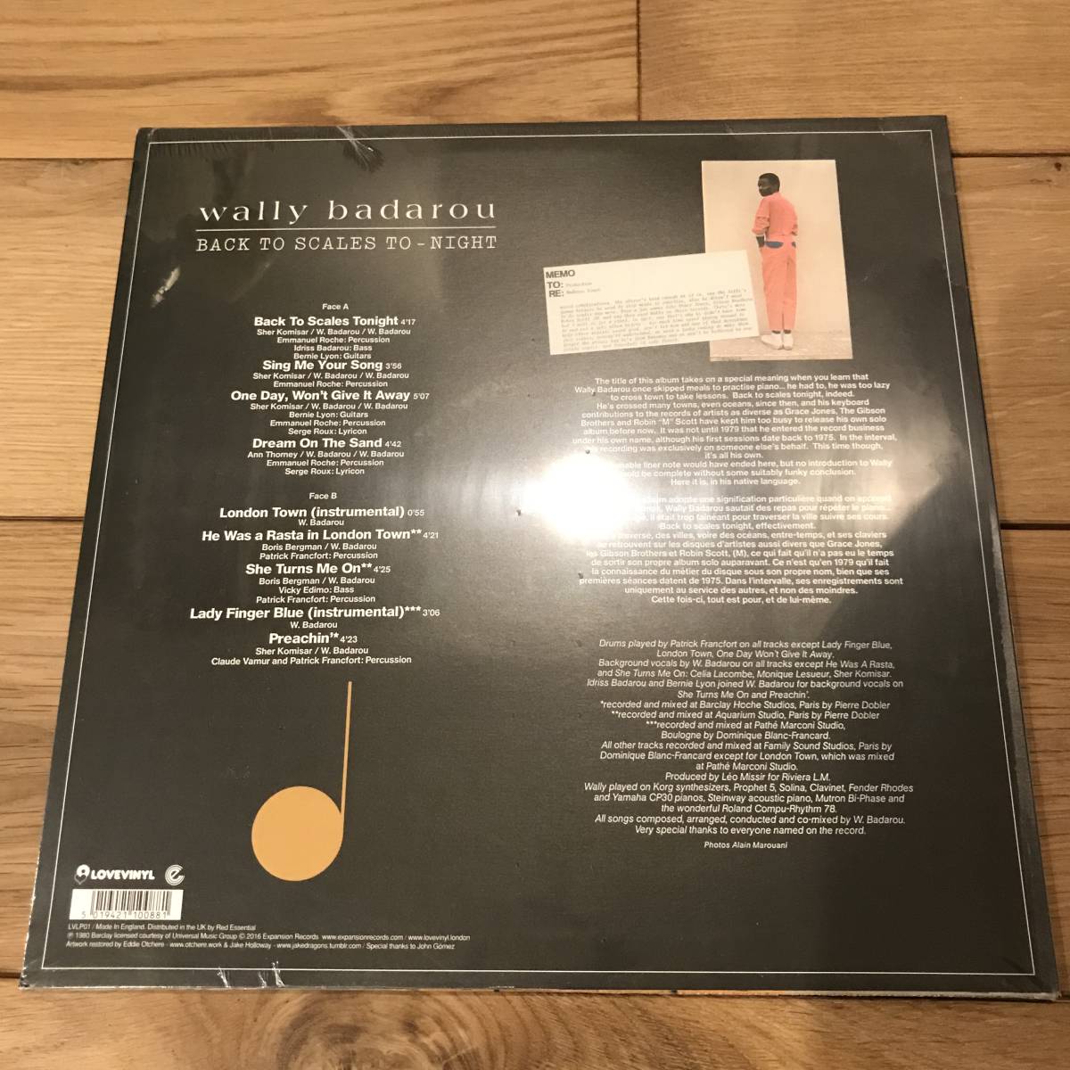 Back Scales To Wally - Badarou To-Night – | ⁄ LP TO-NIGHT SCALES 