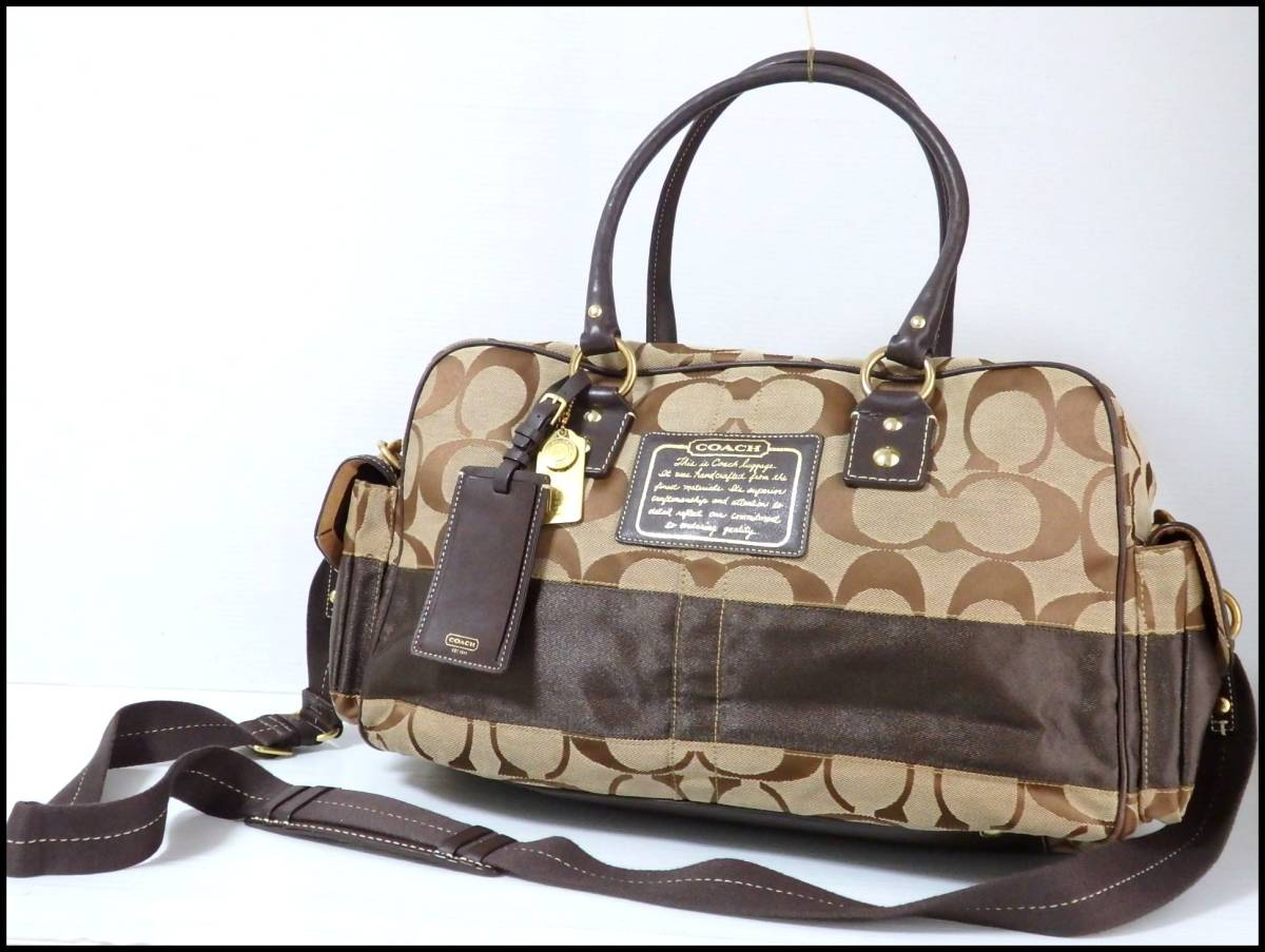 本物 COACH コーチ ボストンバッグ シグネチャー＞1.43.12 Coach
