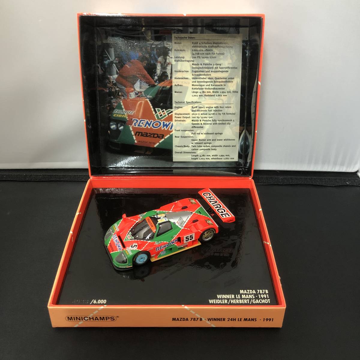 ミニチャンプス 1/43 マツダ 787B ＃55 1991 ル・マン 24H 優勝車 箱難
