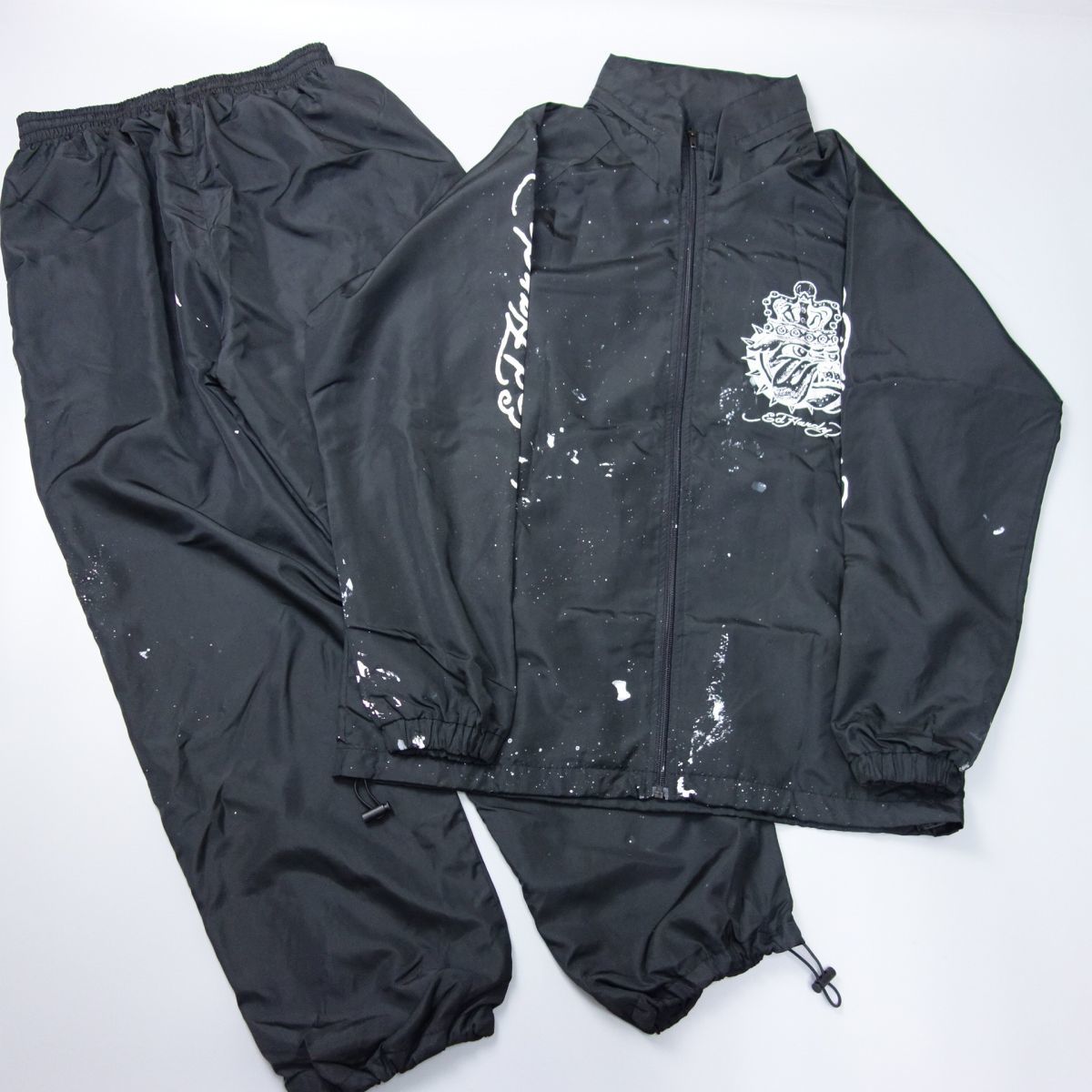 1円 訳有 Ed Hardy エドハーディー フード収納型 裏地メッシュ セットアップ ジャージ 黒 メンズ L ジャケット 上着 売買されたオークション情報 Yahooの商品情報をアーカイブ公開 オークファン Aucfan Com