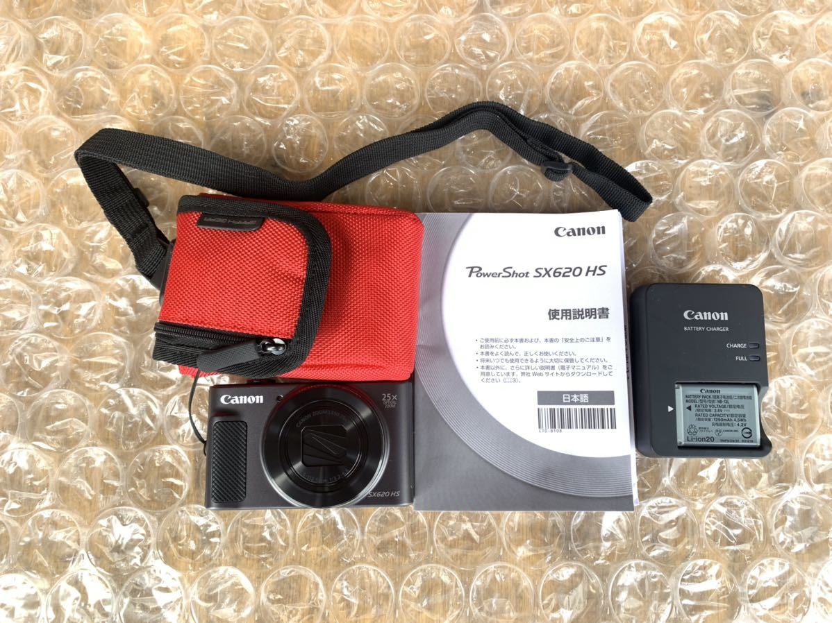 新品未使用 Canon PowerShot SX620 HS キャノン パワーショット ブラック デジタルカメラ デジカメ 充電器 SDカード32GB付属