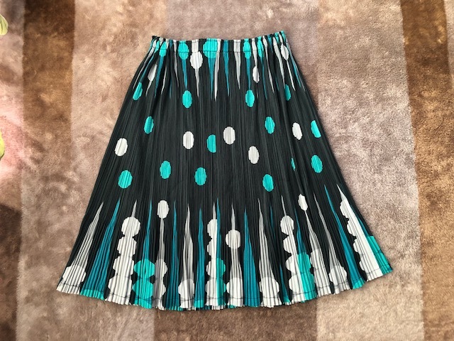プリーツプリーズ☆PLEATS PLEASE☆ギャザースカート☆幾何学模様  