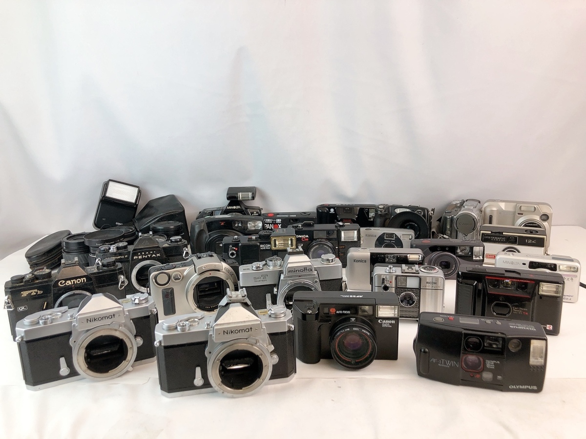 一眼レフフィルムカメラセット Canon Nikomat OLYMPUS 一眼レフ フィルムカメラ レンジ カメラ＝一眼レフ」ではないんです