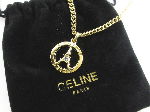 CELINE セリーヌ エッフェル塔 ネックレス ラインストーン