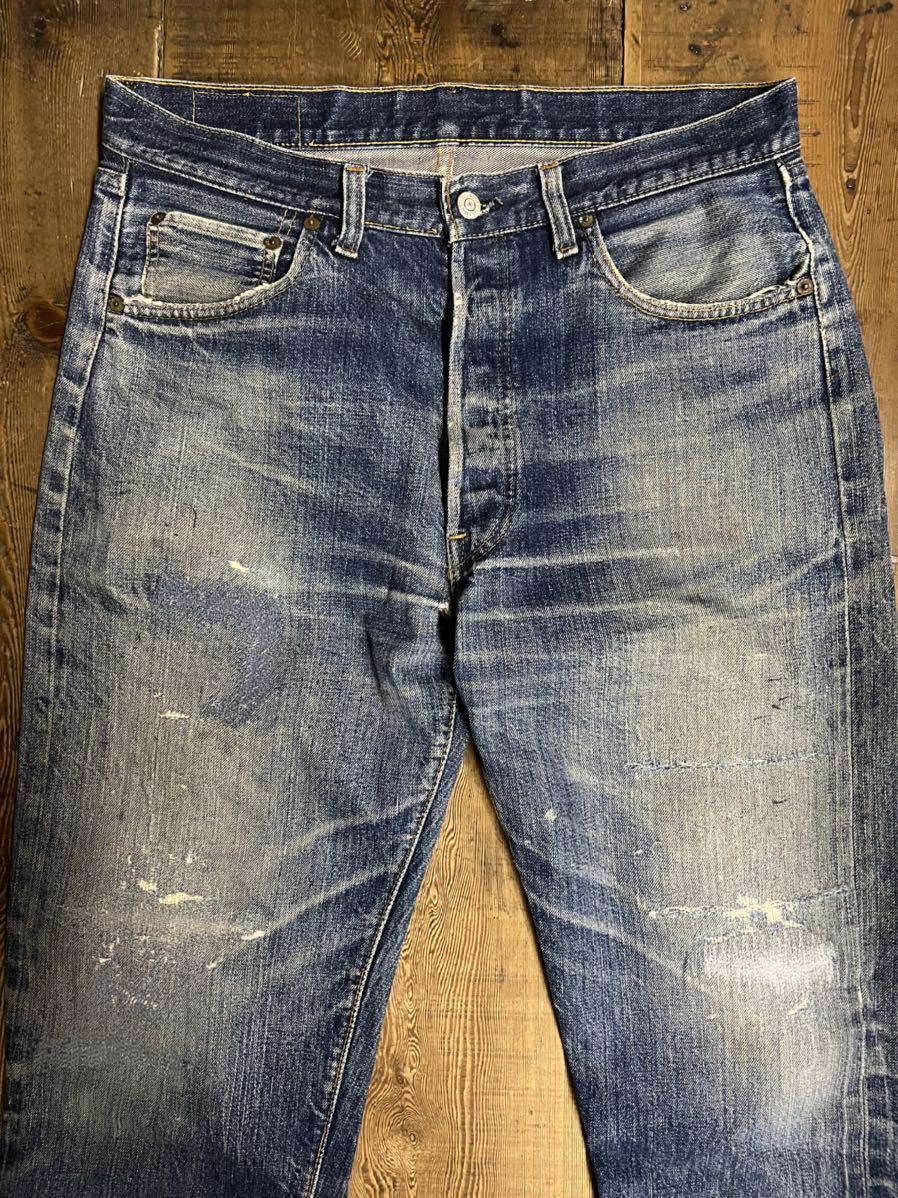 70s LEVIS 501 66前期 鬼ヒゲ ハチノス1973年12月製造 雰囲気抜群 