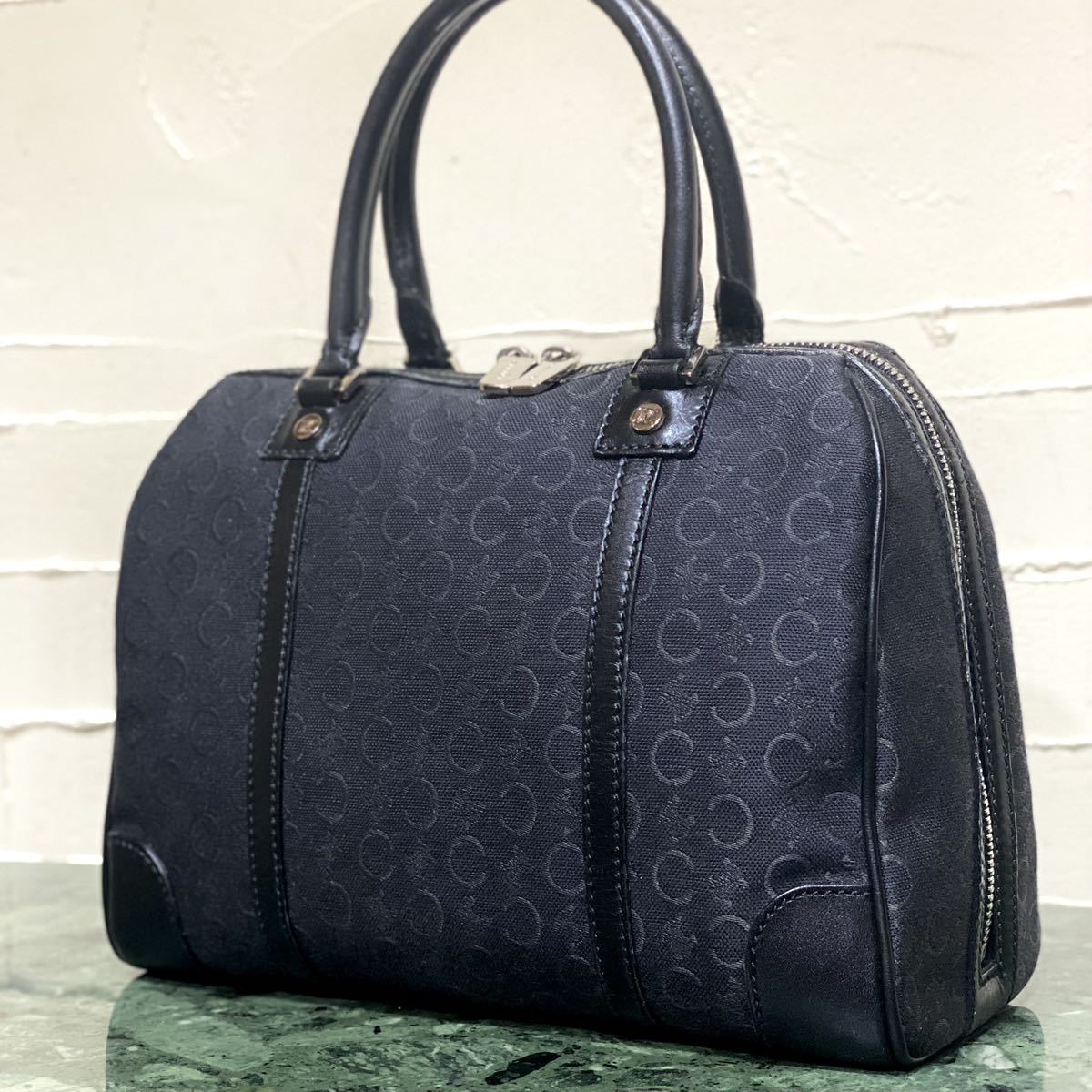 CELINE オールド マカダム ブラゾン トリオンフ ミニ ボストンバッグ 美品 CELINE ミニボストンバッグ ハンドバッグ マカダム トリオンフ