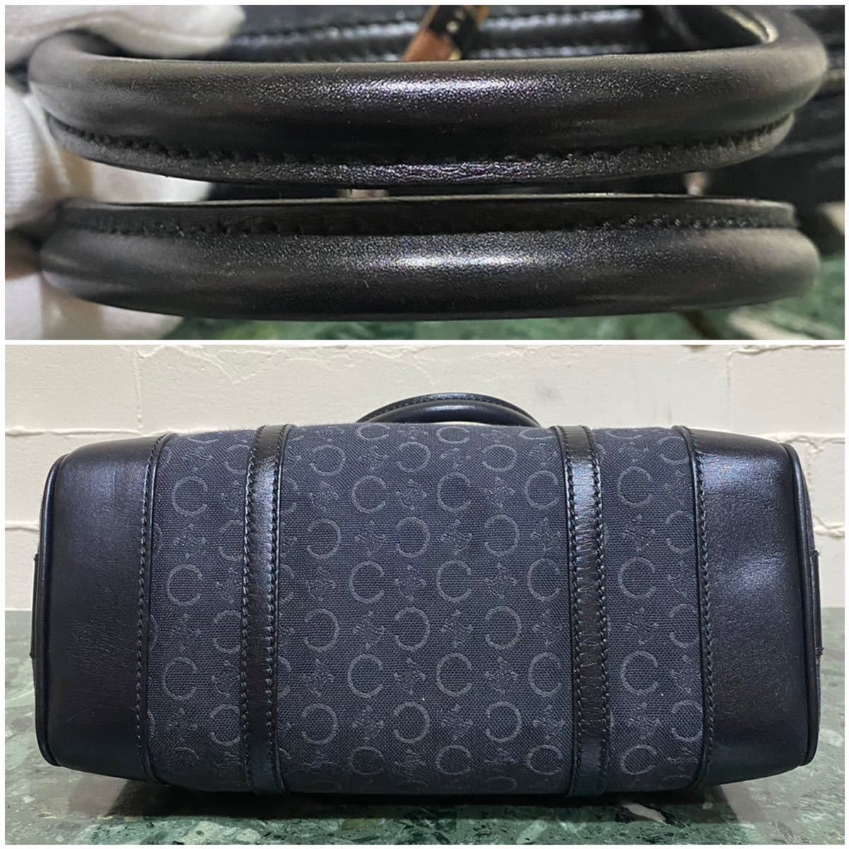 美品 CELINE ミニボストンバッグ ハンドバッグ マカダム トリオンフ