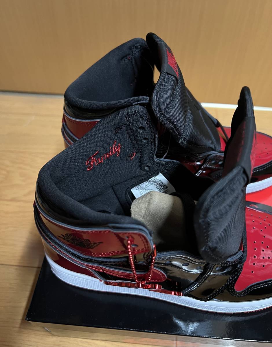 【新品未使用】23.5cm NIKE GS AIR JORDAN 1 RETRO HIGH OG PATENT BRED AJ1 ナイキ エアジョーダン1 パテント ブレッド US5Y SNKRS購入 GS Air Jordan ナイキ エアジョーダン1 UNC
