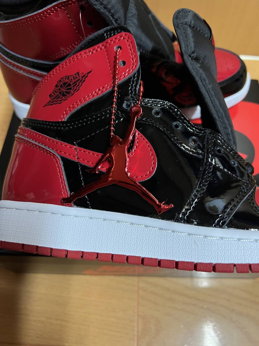 【新品未使用】23.5cm NIKE GS AIR JORDAN 1 RETRO HIGH OG PATENT BRED AJ1 ナイキ エアジョーダン1 パテント ブレッド US5Y SNKRS購入 GS Air Jordan ナイキ エアジョーダン1 UNC