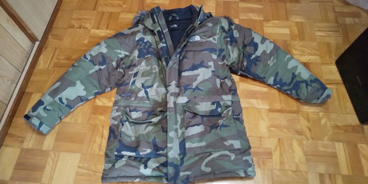 ノースフェイス マクマードパーカー ダウンパーカー 迷彩/カモフラ L ND01609　XL NORTH THE FACE マクマードパーカ FACEのダウンジャケット&frasl;コートを使っ マクマードパーカー&frasl;ND01609&frasl;L