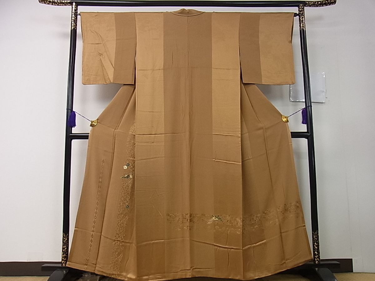 平和屋着物■訪問着　螺鈿　鳳凰草花文　逸品　vp1765 正絹 暈し染め 逸品 草木文 絞り 平和