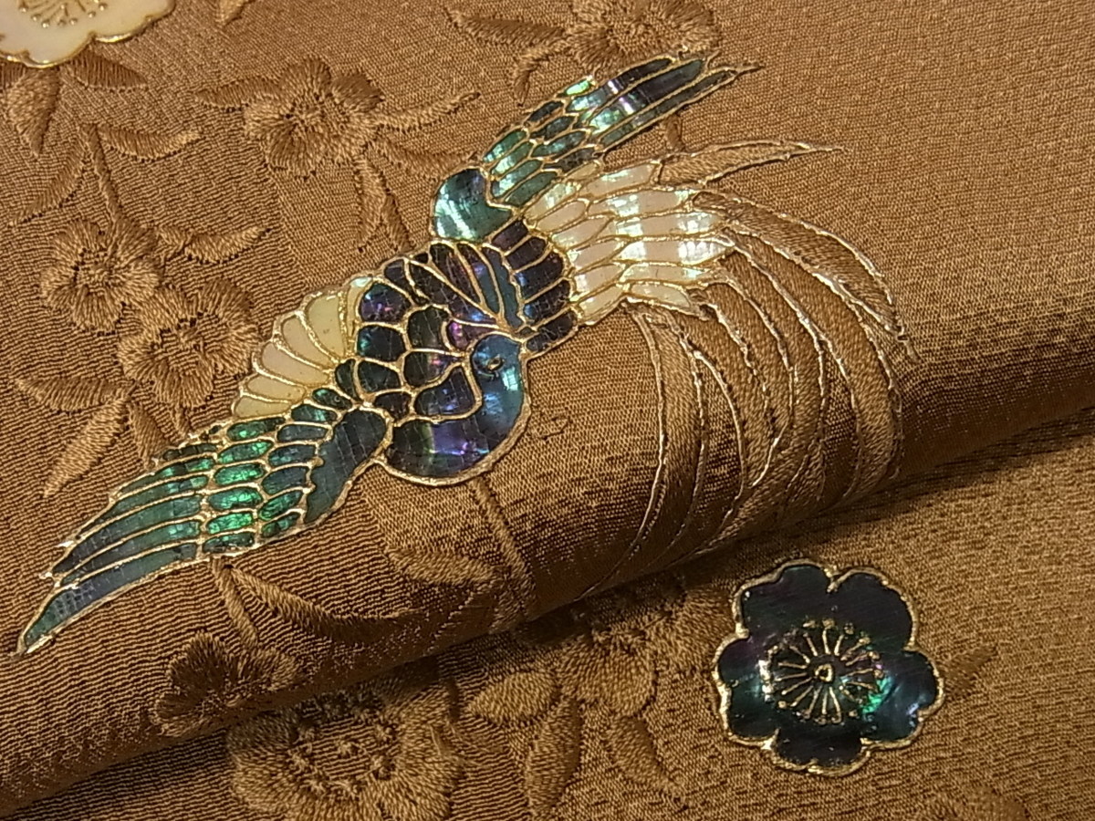 平和屋着物■訪問着　螺鈿　鳳凰草花文　逸品　vp1765 正絹 暈し染め 逸品 草木文 絞り 平和