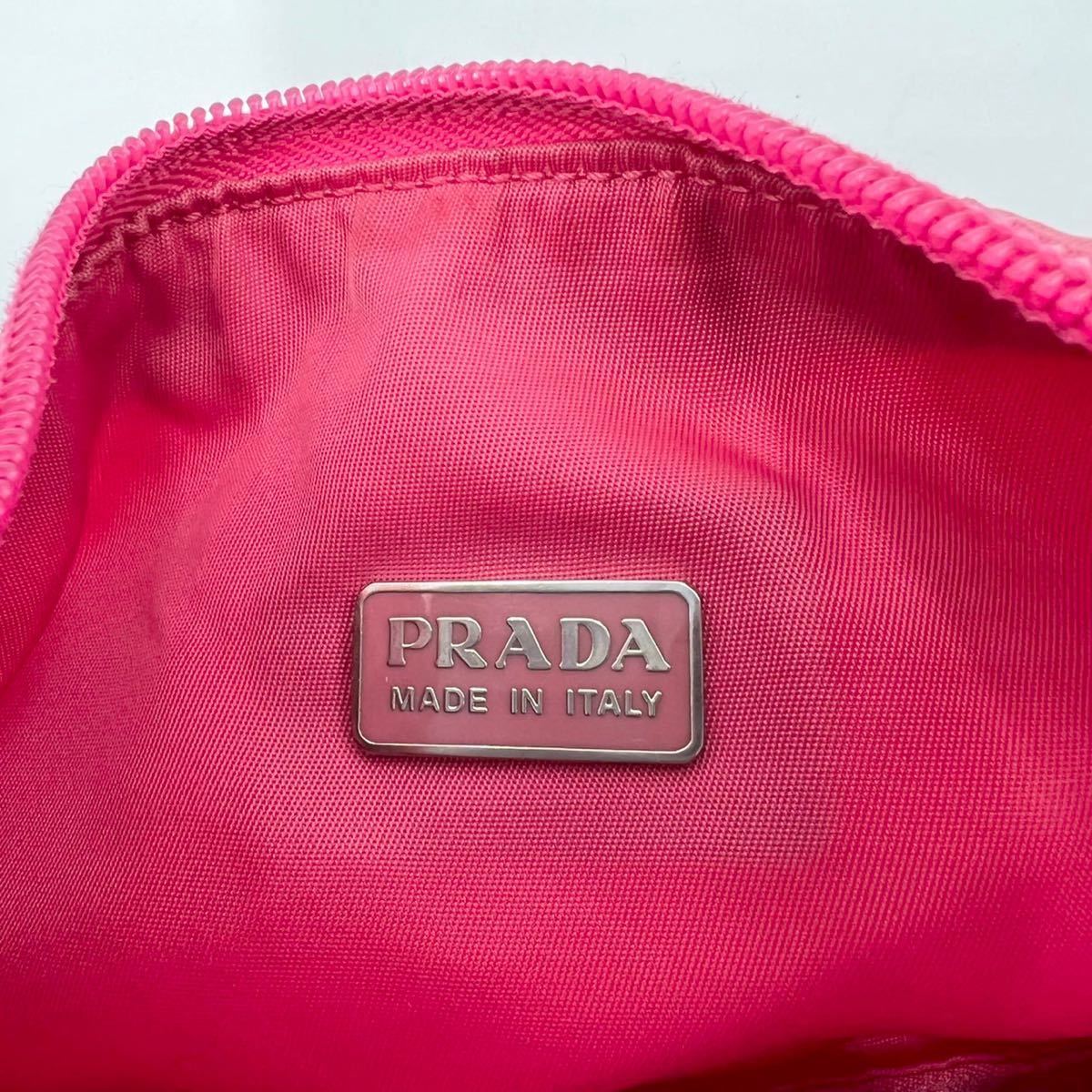 1円～ 極美品 PRADA プラダ アクセサリーポーチ ミニハンドバッグ 三角プレート テスートナイロン ロゴ ヴィトン グッチ プラダ PRADA アクセサリーポーチ ☆極美品☆プラダ ハンドバック アクセサリーポーチの通販