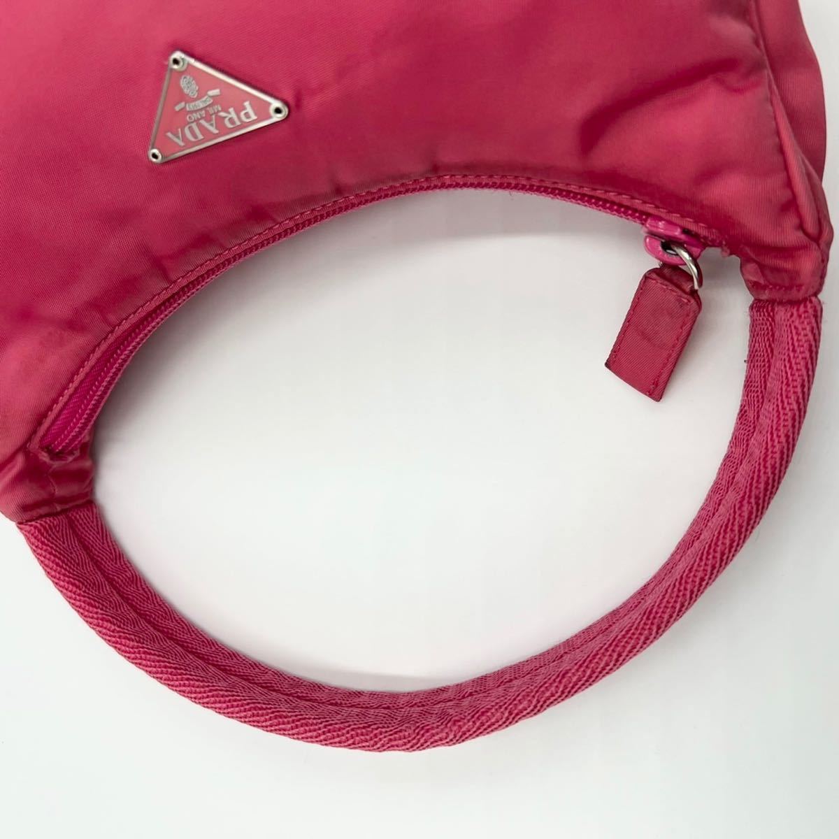 1円～ 極美品 PRADA プラダ アクセサリーポーチ ミニハンドバッグ 三角プレート テスートナイロン ロゴ ヴィトン グッチ プラダ PRADA アクセサリーポーチ ☆極美品☆プラダ ハンドバック アクセサリーポーチの通販