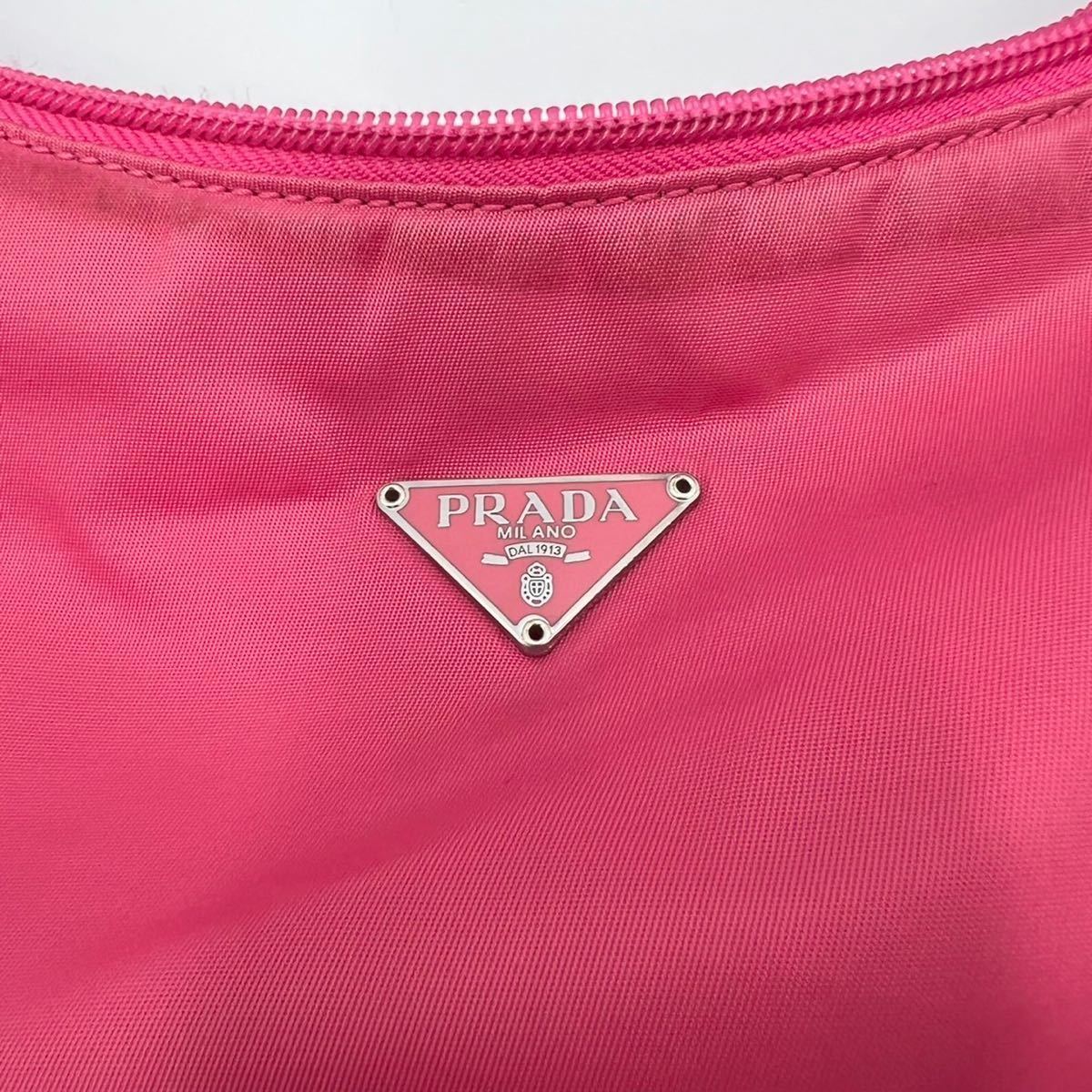 1円～ 極美品 PRADA プラダ アクセサリーポーチ ミニハンドバッグ 三角プレート テスートナイロン ロゴ ヴィトン グッチ プラダ PRADA アクセサリーポーチ ☆極美品☆プラダ ハンドバック アクセサリーポーチの通販