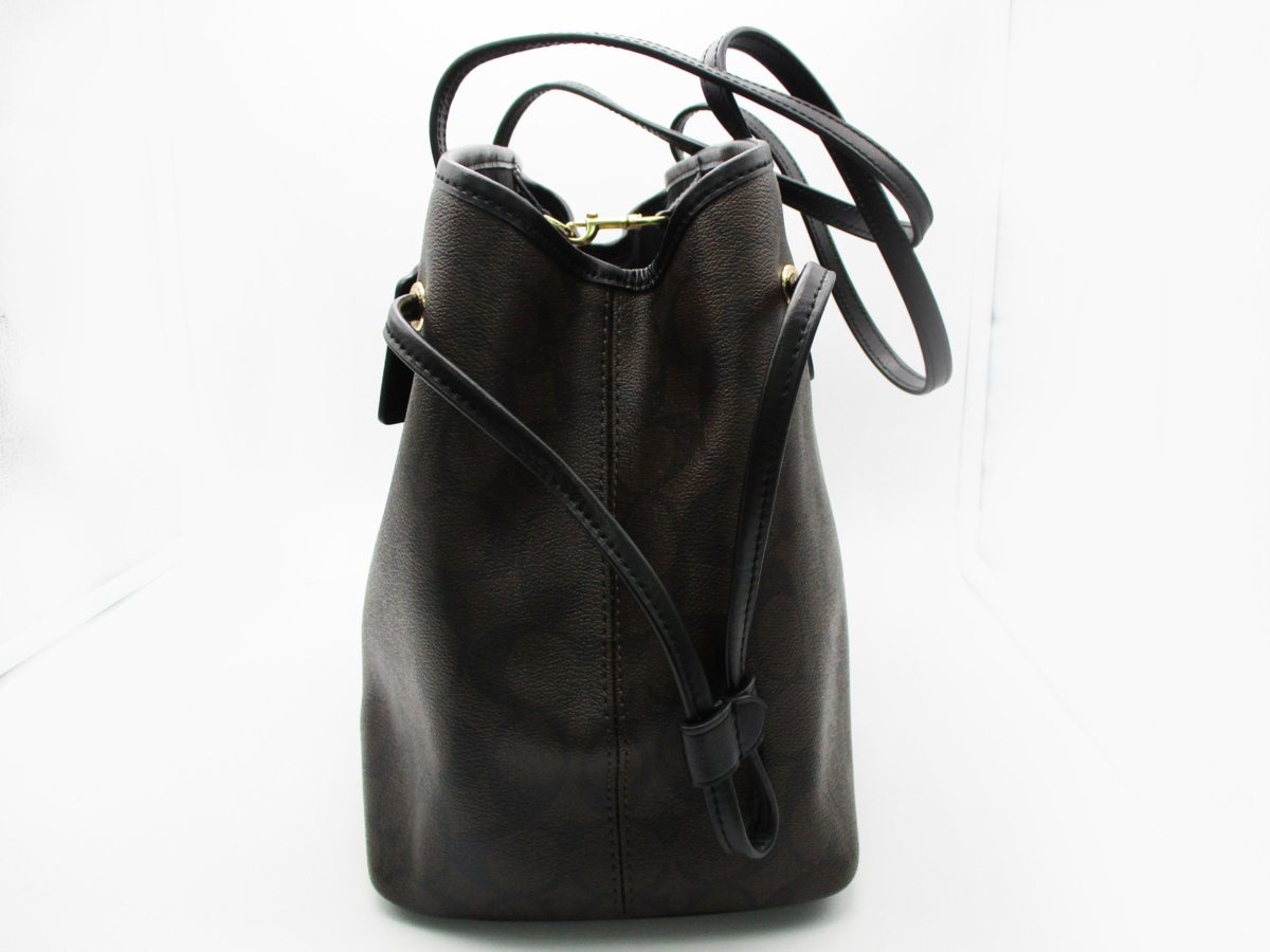 ☆【美品】COACH コーチ シグネチャー ブラウン ブラック 茶色 