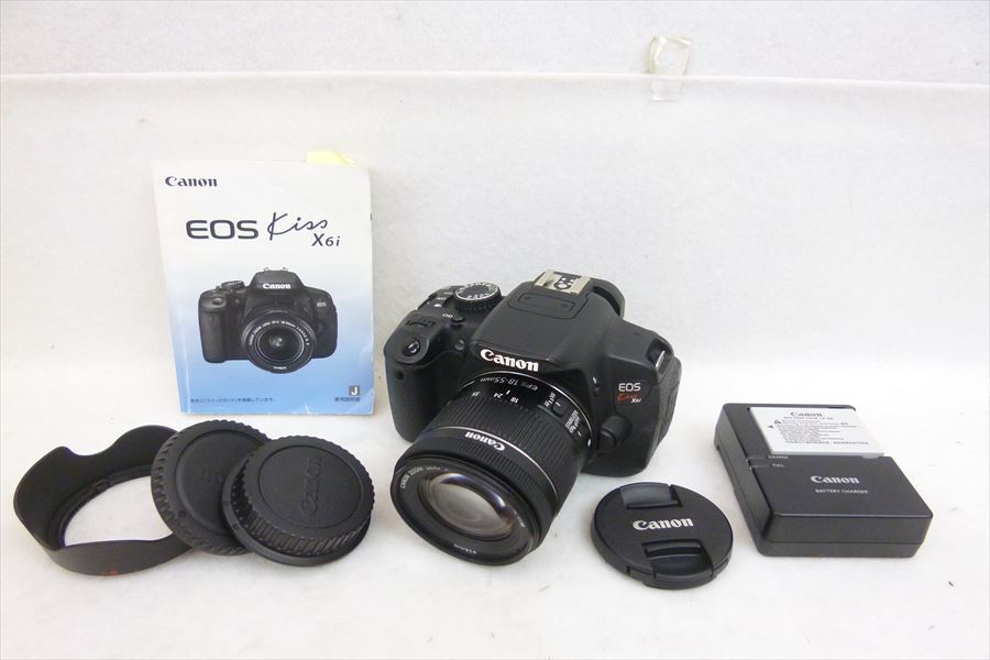 【驚きの破格値，本物保証】 Canon キャノン EOS KISS X6i デジタル一眼レフカメラ レンズ：18-55mm 取扱説明書有り 211205A1157(キヤノン)｜売買されたオークション情報、yahooの商品情報をアーカイブ公開 - オークファン キヤノン