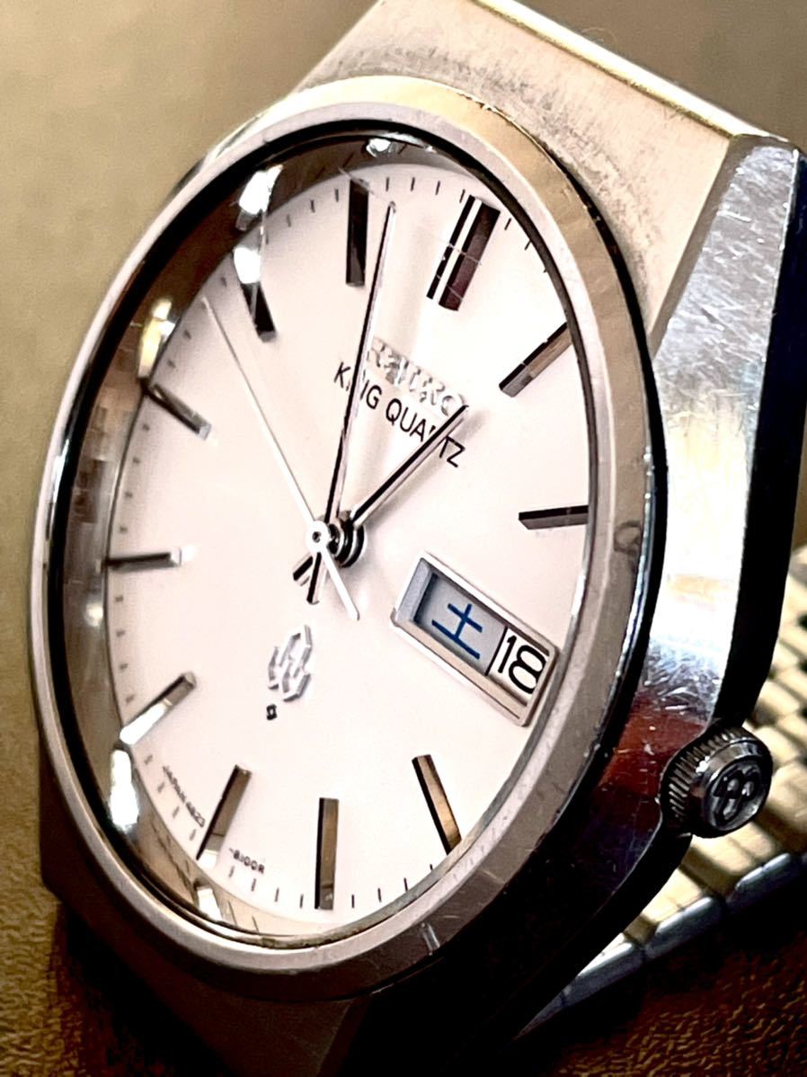 作動中！純正SSベルト！SEIKO KING QUARTZ 4823-8100 セイコー キング 