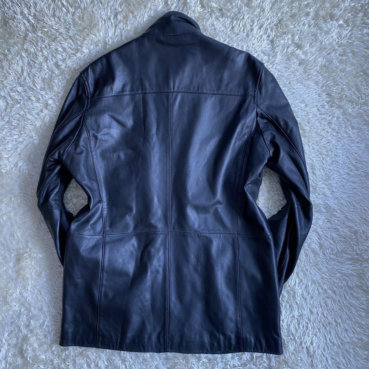【超希少サイズ】ChristianMode ラムレザーテーラードジャケット 4L 34 贅沢の極み!! クリスチャンモード 『一流の紳士』 CHRISTIAN MODE