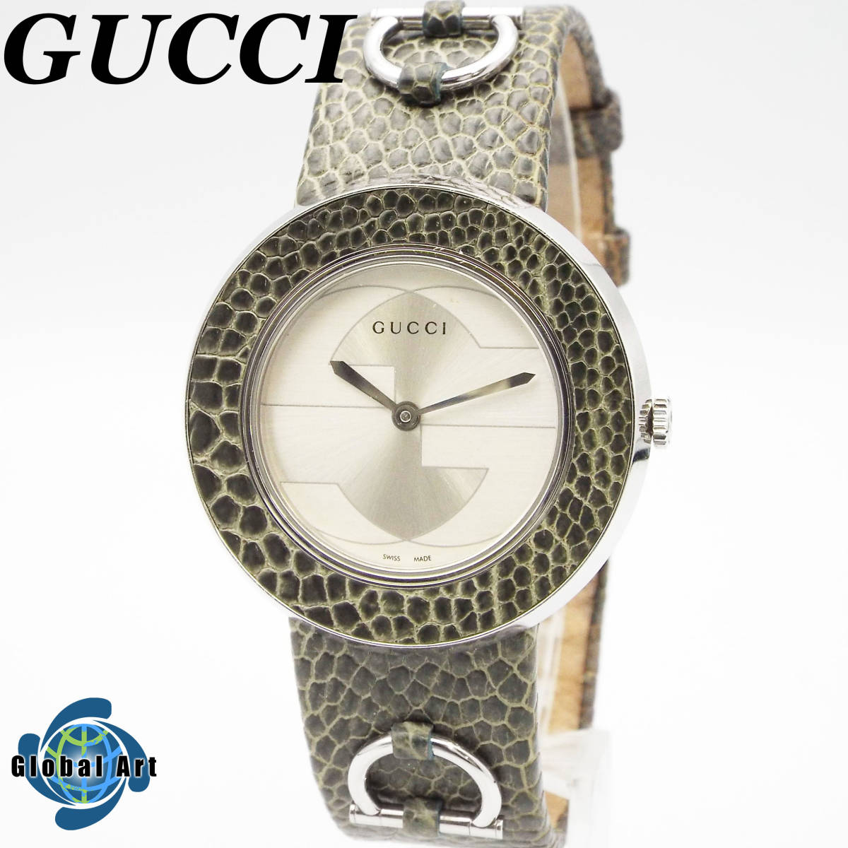 GUCCI 置時計 ブラック/シルバー 201 SWISS MADE クォーツ GUCCI