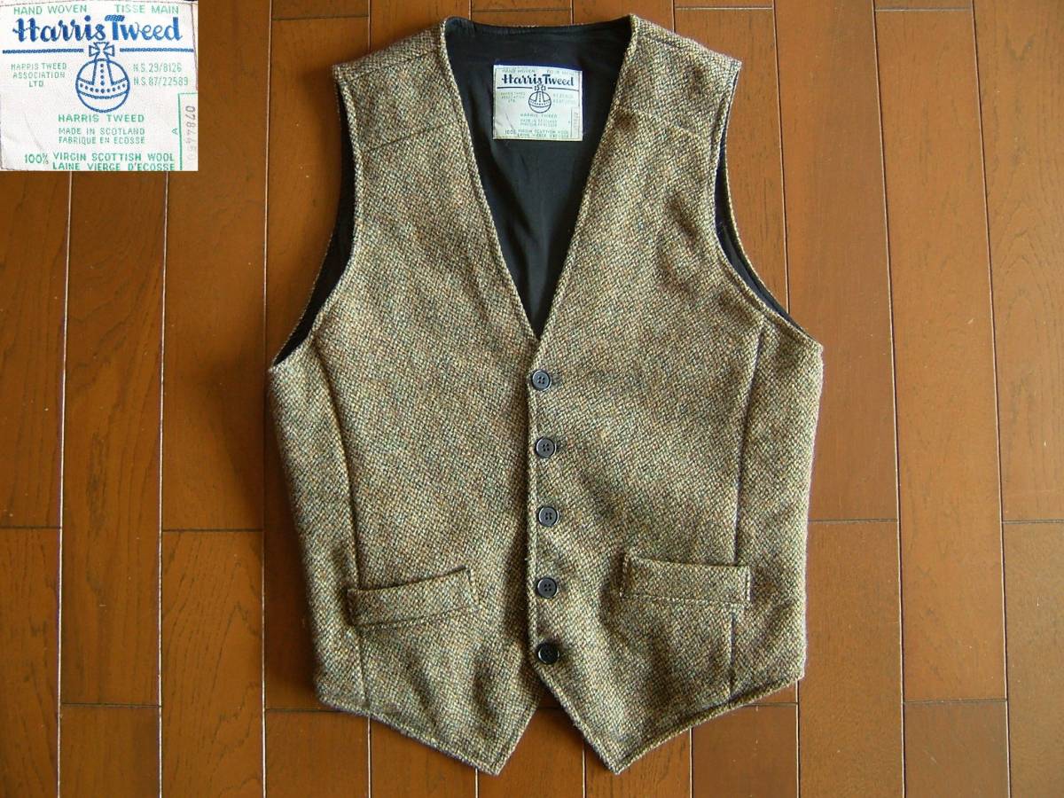  Harris Tweed ハリスツイードベスト ウールベスト スコットランド製(Mサイズ)｜売買されたオークション情報、yahooの商品情報をアーカイブ公開 - オークファン Mサイズ